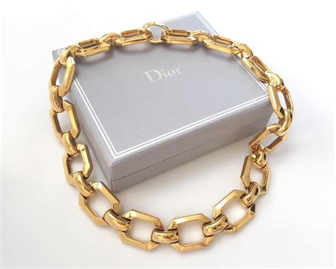 dior gold star necklace|christian Dior chunky necklace.